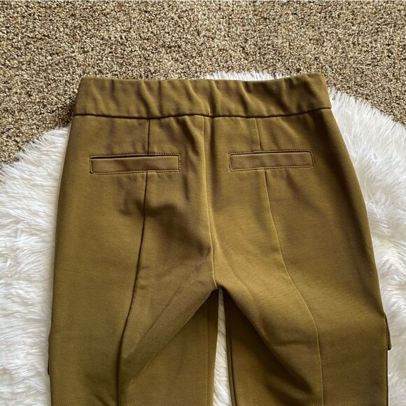 Anthropologie Olive Cargo Pants Heavy Knit Ankle length - Picture 6 of 10